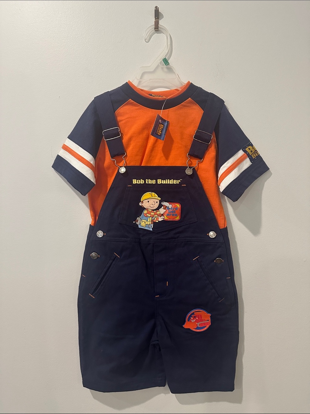 Bob the Builder Navy & Orange Overalls Set for Kids- Vintage, Y2K, VTG